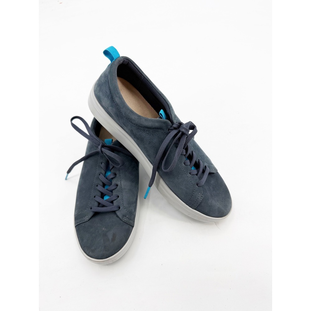Vionic Paisley NBK Blue Nubuck Leather Walking Sneakers Womens 7.5 Lace Up Shoes